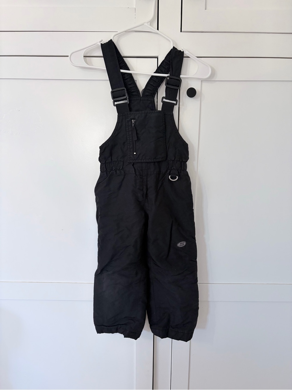 Kid’s Vintage Slalom Black Sky Insulated Snowsuit Sinch Waist Bib Overalls Med